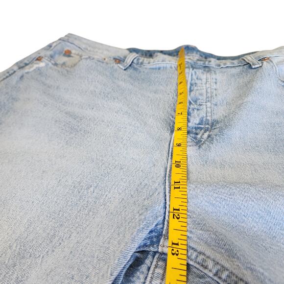 Gap Womens High Rise Cheeky Straight Jeans Plus Size 18 Light Wash Distressed - Picture 11 of 13